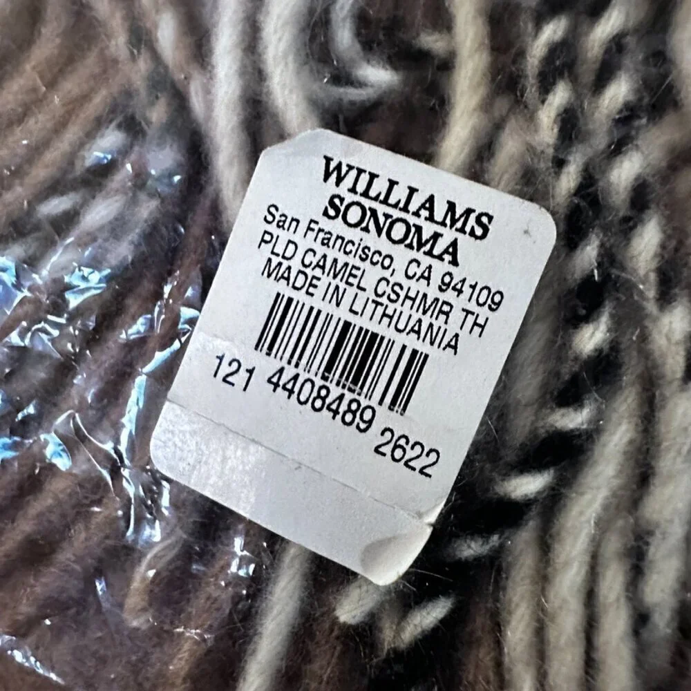 Williams Sonoma Cashmere Jacquard Nova Check Plaid Scarf Throw 58